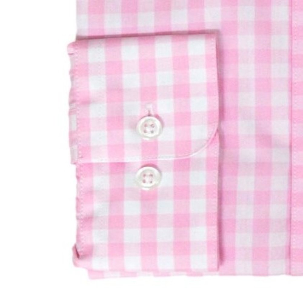 3X Marquis Pink Gingham Long Sleeve 3XL 19 -19.5 - Picture 2 of 5